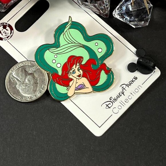 Disney Ariel Trading Pin Little Mermaid Badge Flower Lapel Pin Brooch Jewelry - Picture 2 of 6